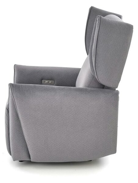 Fotoliu recliner GELATO, gri, stofa clasica, 83x91/161x95/109 cm