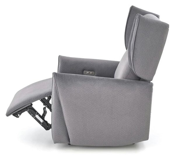 Fotoliu recliner GELATO, gri, stofa clasica, 83x91/161x95/109 cm