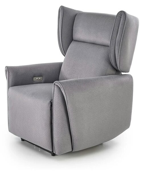 Fotoliu recliner GELATO, gri, stofa clasica, 83x91/161x95/109 cm