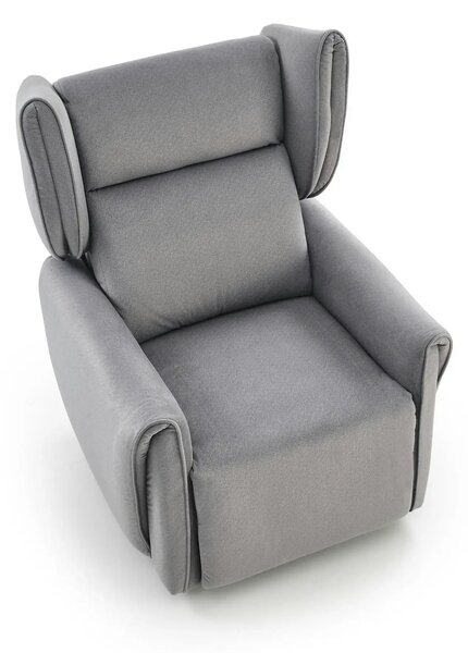 Fotoliu recliner GELATO, gri, stofa clasica, 83x91/161x95/109 cm
