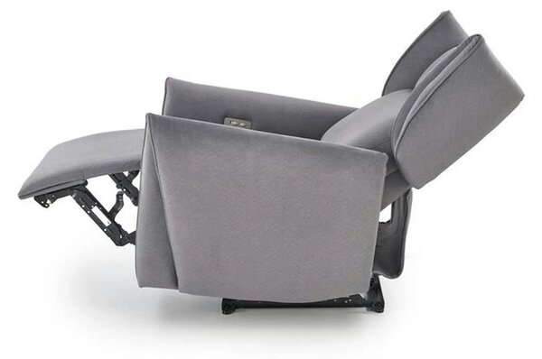 Fotoliu recliner GELATO, gri, stofa clasica, 83x91/161x95/109 cm