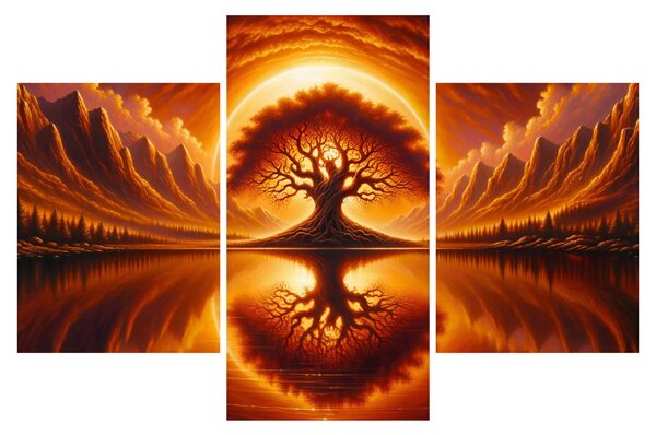 Tablou – Arbore în soare sângeriu (90x60 cm)