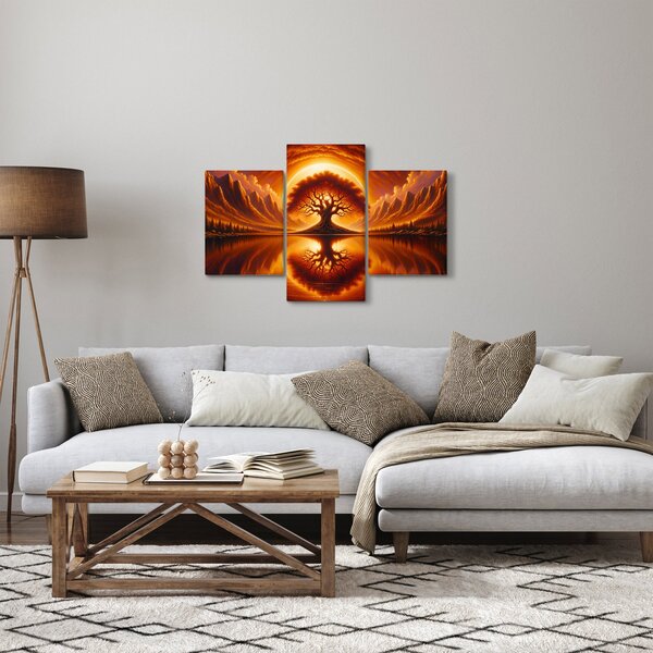 Tablou – Arbore în soare sângeriu (90x60 cm)