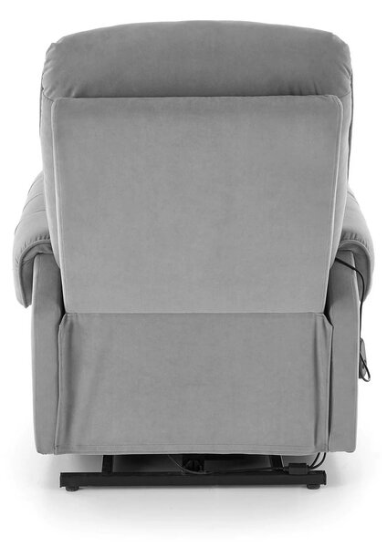 Fotoliu recliner HORTON, stofa catifelata gri - Mavel 14, 80x97/158x90