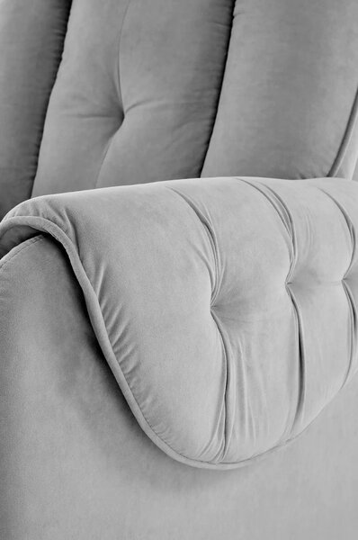 Fotoliu recliner HORTON, stofa catifelata gri - Mavel 14, 80x97/158x90