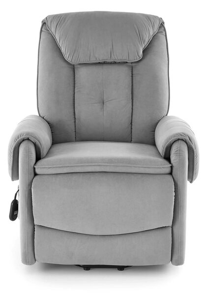 Fotoliu recliner HORTON, stofa catifelata gri - Mavel 14, 80x97/158x90