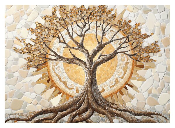 Tablou – Arborele vieții auriu în mozaic (70x50 cm)