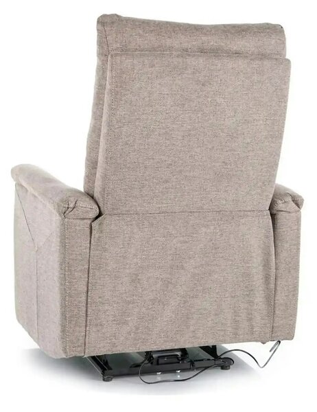 Fotoliu recliner NEPTUN, bej, stofa clasica/metal, 76x94/160x96 cm