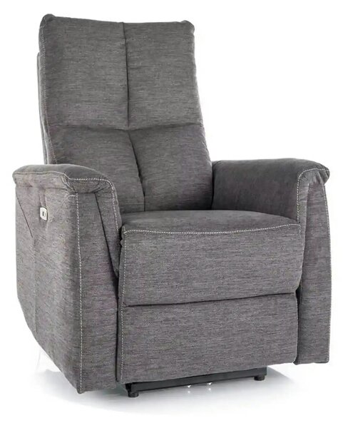 Fotoliu recliner NEPTUN, gri inchis, stofa clasica/metal, 76x94/160x96