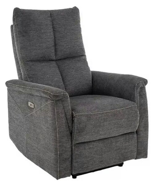 Fotoliu recliner NEPTUN, gri inchis, stofa clasica/metal, 76x94/160x96