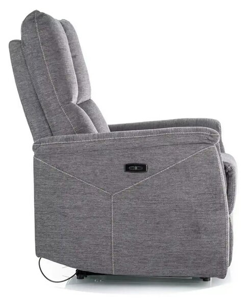 Fotoliu recliner NEPTUN, gri inchis, stofa clasica/metal, 76x94/160x96
