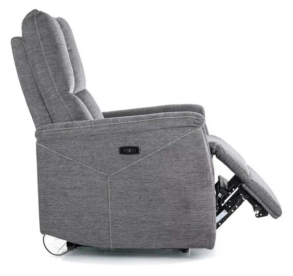 Fotoliu recliner NEPTUN, gri inchis, stofa clasica/metal, 76x94/160x96