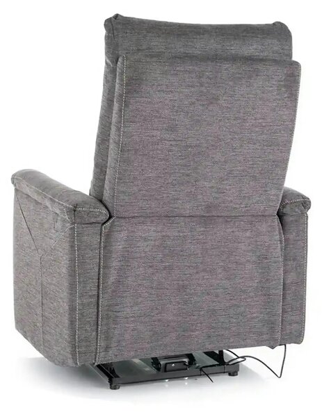 Fotoliu recliner NEPTUN, gri inchis, stofa clasica/metal, 76x94/160x96