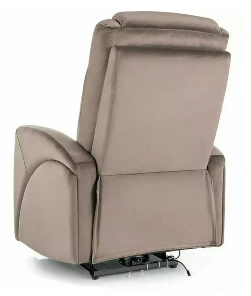Fotoliu recliner KRONOS, stofa catifelata cappuccino - Bluvel 38, 79x9