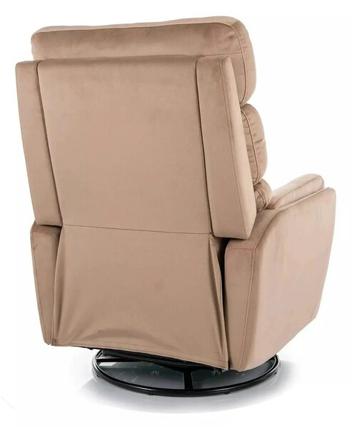 Fotoliu recliner ARGOS, stofa catifelata bej - Bluvel 28, 78x84/162x10