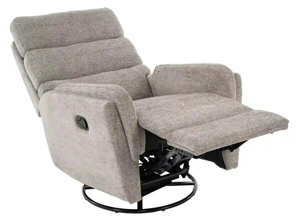 Fotoliu recliner ARGOS, stofa clasica gri - Raven 07, 78x84/162x107 cm