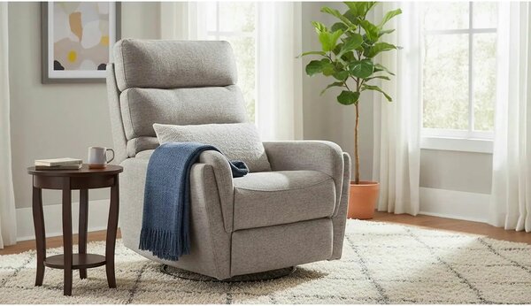 Fotoliu recliner ARGOS, stofa clasica gri - Raven 07, 78x84/162x107 cm