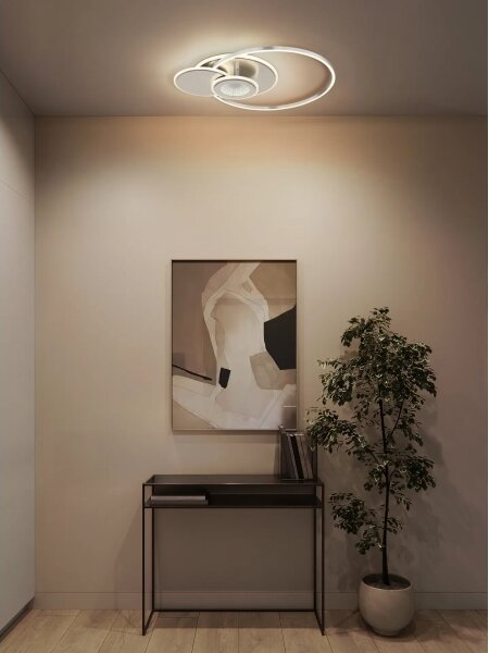 Globo 68278-24 - plafonieră LED dimabilă BELTRAN LED/24W/230V argintie + telecomandă
