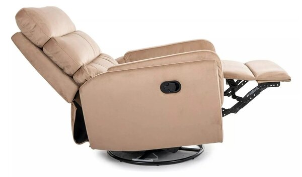 Fotoliu recliner ARGOS, stofa catifelata bej - Bluvel 28, 78x84/162x10