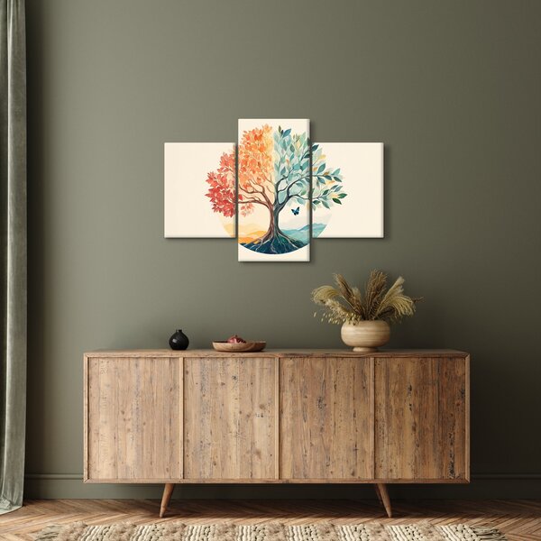 Tablou – Arbore dual cu fluture (90x60 cm)