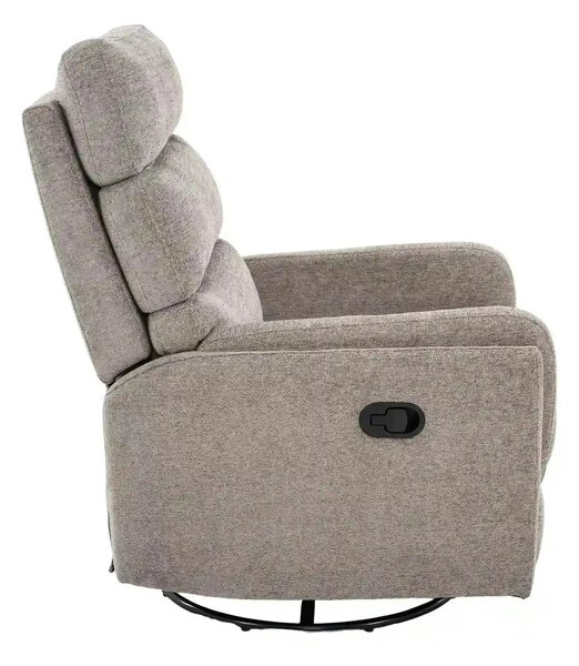 Fotoliu recliner ARGOS, stofa clasica gri - Raven 07, 78x84/162x107 cm
