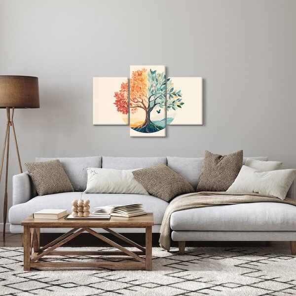 Tablou – Arbore dual cu fluture (90x60 cm)