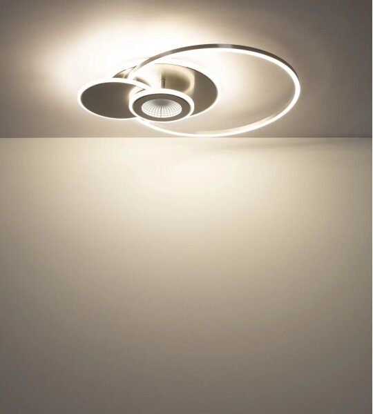 Globo 68278-24 - plafonieră LED dimabilă BELTRAN LED/24W/230V argintie + telecomandă
