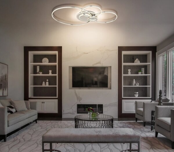 Globo 68278-36 - Plafonieră LED dimmabilă BELTRAN LED/36W/230V argintie+telecomandă
