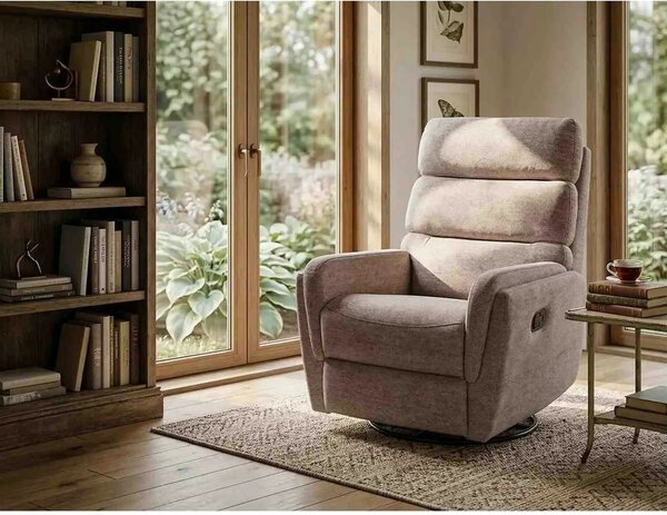 Fotoliu recliner ARGOS, stofa clasica bej inchis - Raven 30, 78x84/162