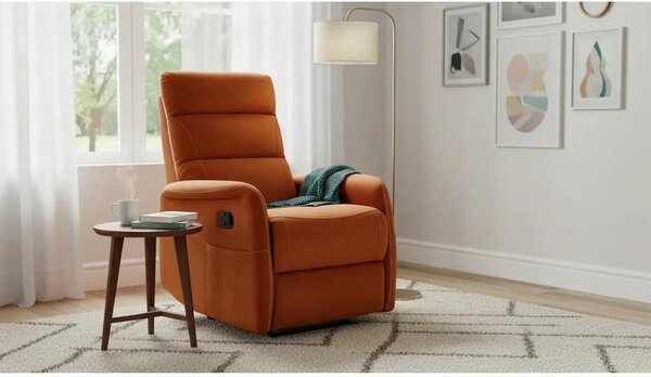 Fotoliu recliner SOLON M, stofa catifelata scortisoara - Bluvel 4215