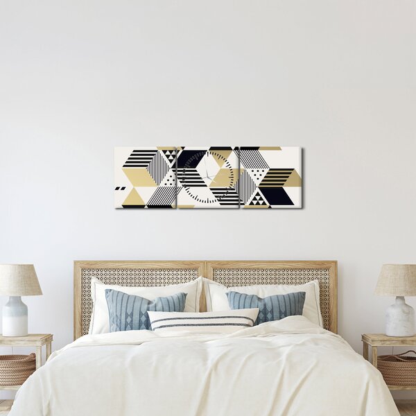 Tablou - Forme geometrice N⁰1 (cu ceas) (90x30 cm)