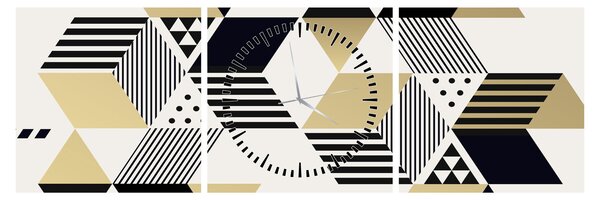 Tablou - Forme geometrice N⁰1 (cu ceas) (90x30 cm)