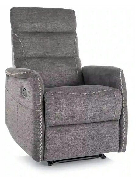 Fotoliu recliner SOLON M, stofa clasica gri inchis - Brego 18, 74x86/1