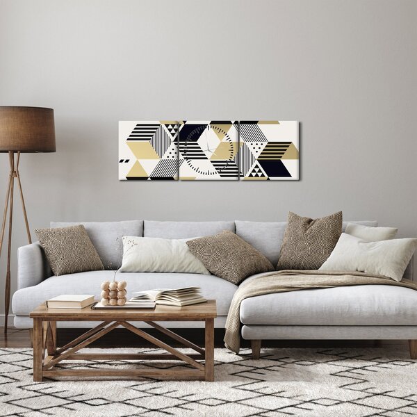 Tablou - Forme geometrice N⁰1 (cu ceas) (90x30 cm)
