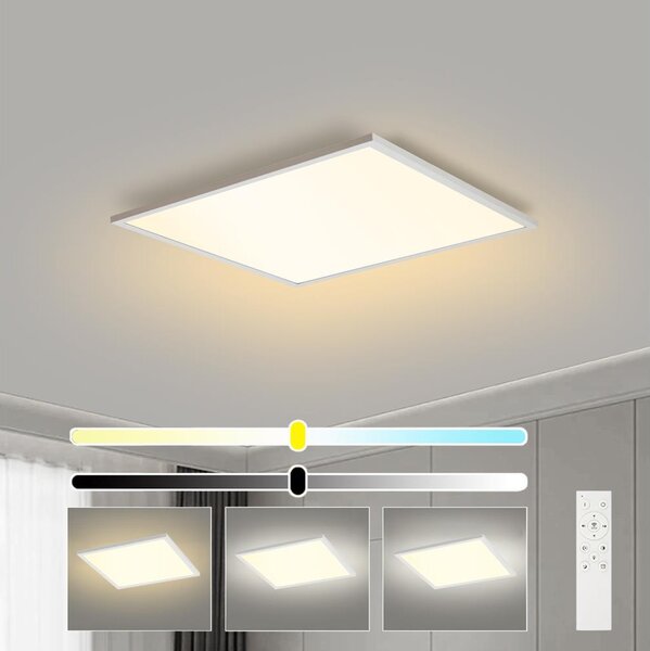 Brilagi - Plafonieră LED SLIMFRAME dimabilă, 36W, 230V, 45x45 cm, albă + telecomandă