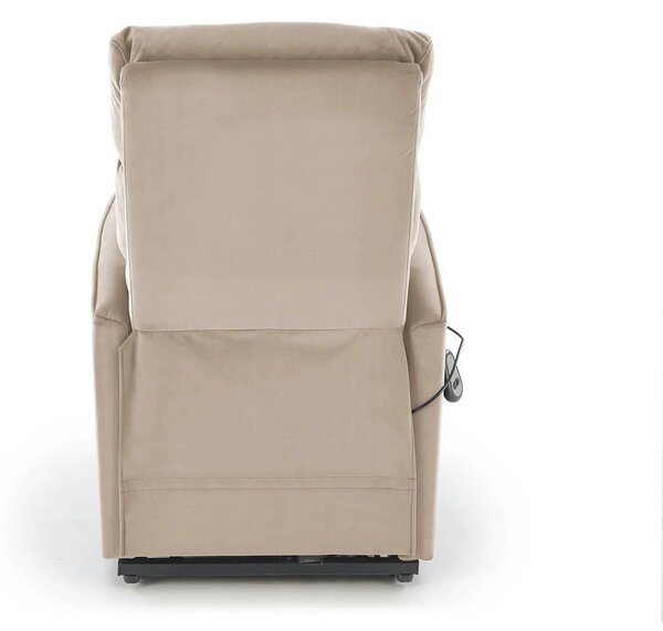 Fotoliu recliner MARONI, stofa catifelata bej - Bluvel 40, 62x92/165x1