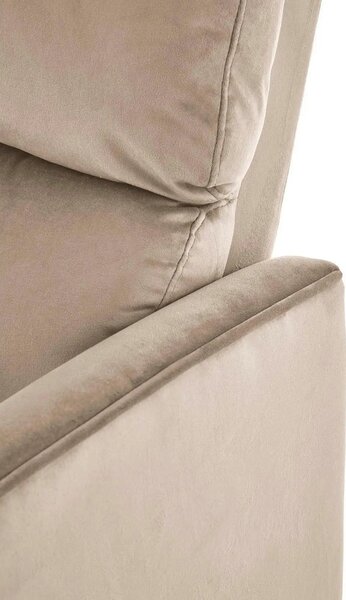 Fotoliu recliner MARONI, stofa catifelata bej - Bluvel 40, 62x92/165x1