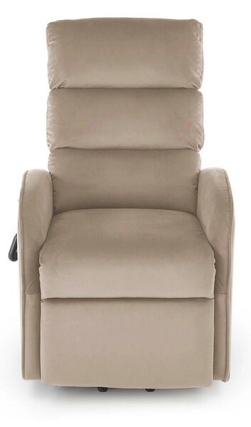 Fotoliu recliner MARONI, stofa catifelata bej - Bluvel 40, 62x92/165x1
