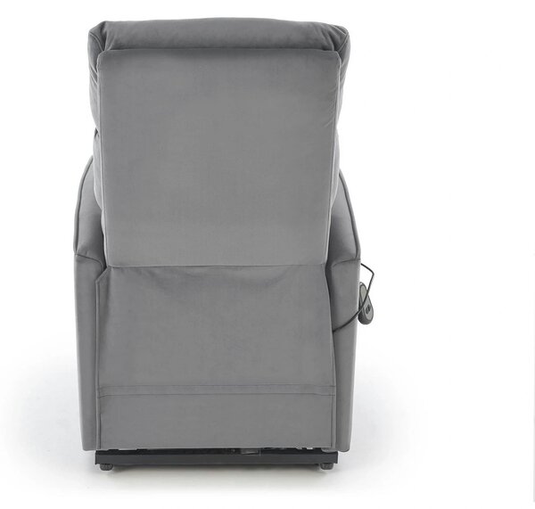 Fotoliu recliner MARONI, stofa catifelata gri - Bluvel 14, 62x92/165x1