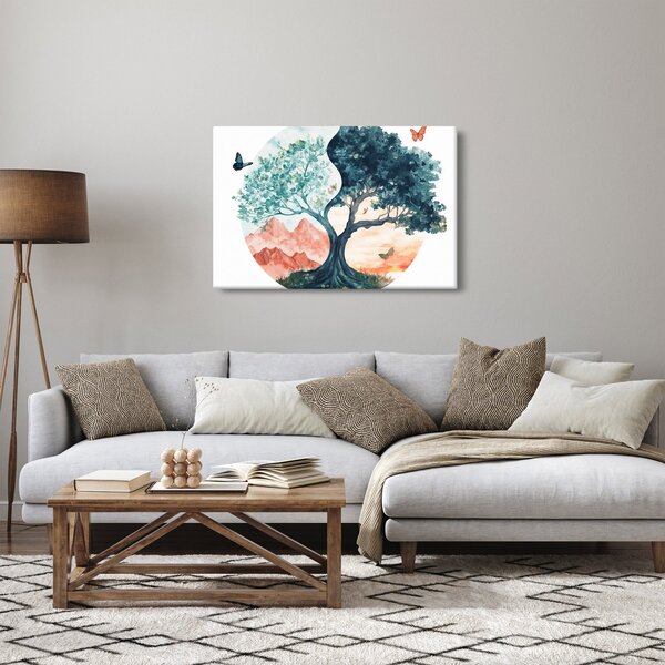 Tablou – Arbore acvarelă plin de viață (90x60 cm)