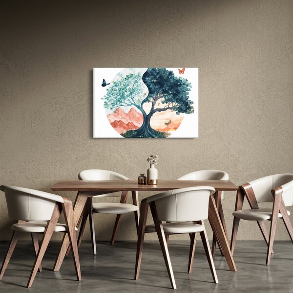 Tablou – Arbore acvarelă plin de viață (90x60 cm)