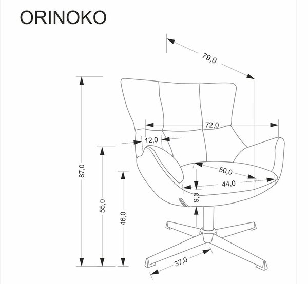 Fotoliu pentru living ORINOKO, stofa clasica bej - Odin 28, 72x79x87 c