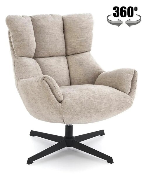 Fotoliu pentru living ORINOKO, stofa clasica bej - Odin 28, 72x79x87 c