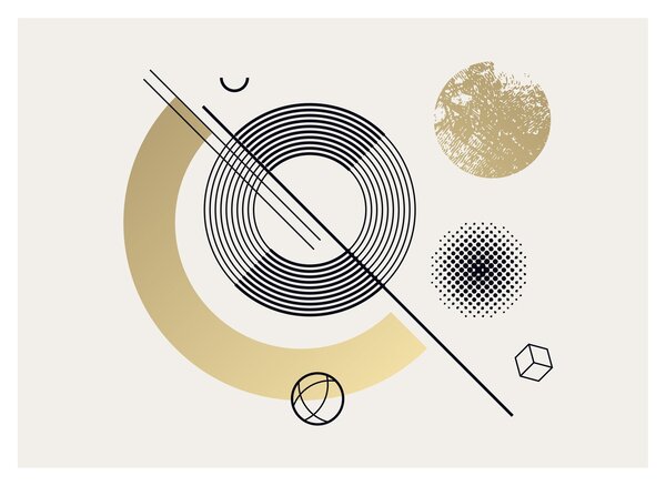 Tablou pe sticlă - Forme geometrice N⁰2 (70x50 cm)