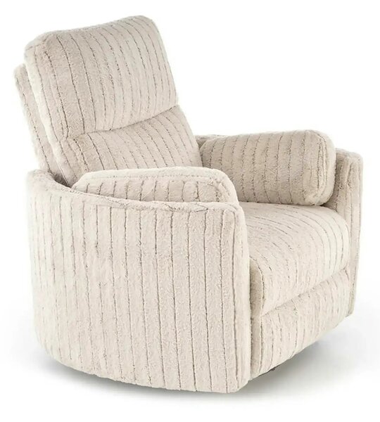 Fotoliu recliner PEGAS, stofa bej, 110x100/170x108/81 cm