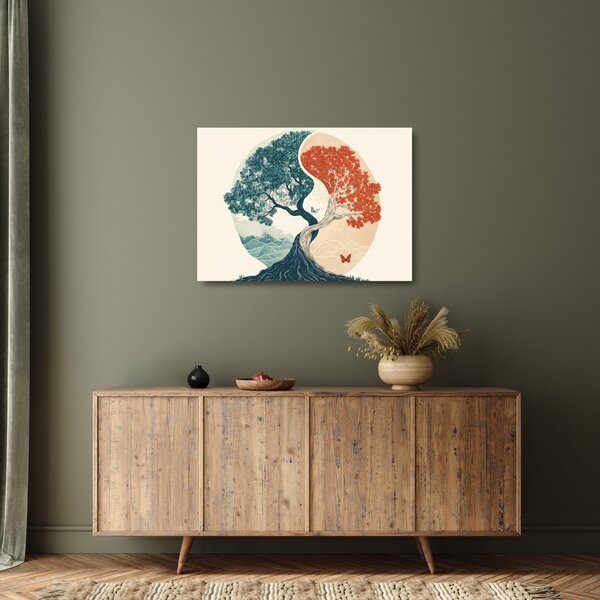 Tablou pe sticlă – Arbore plin de energie (70x50 cm)