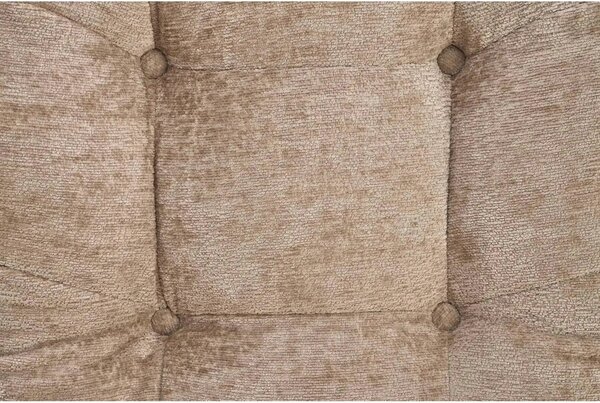 Fotoliu rotativ cu taburet PESTO, bej/negru, stofa clasica/metal, 76x9
