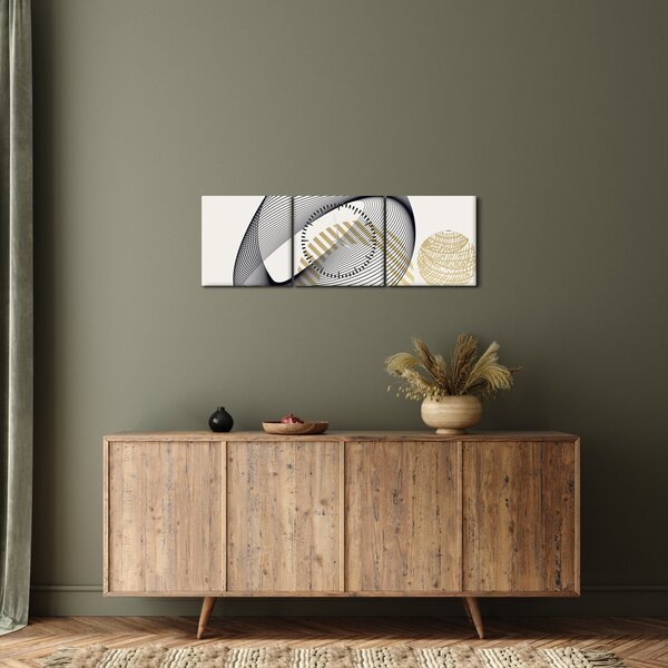 Tablou - Forme geometrice N⁰3 (cu ceas) (90x30 cm)