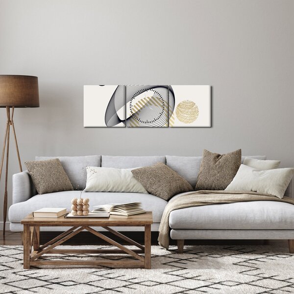 Tablou - Forme geometrice N⁰3 (cu ceas) (90x30 cm)