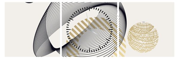 Tablou - Forme geometrice N⁰3 (cu ceas) (90x30 cm)